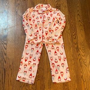 Cuddl Duds Christmas gnomes fleece Kids Pajama Set